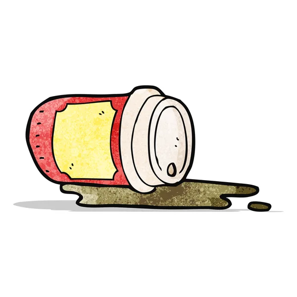 Tazza di caffè rovesciato cartone animato — Vettoriale Stock