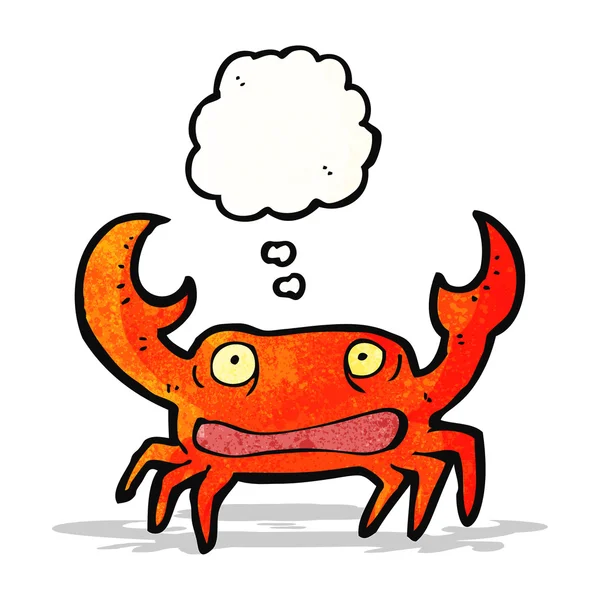 Cartoon crab with thought bubble — Stock Vector