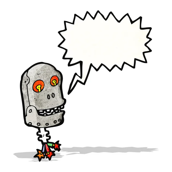 Scary robot head cartoon — Stock Vector