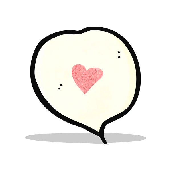 Kreslená láska srdce řeč bublina — Stockový vektor