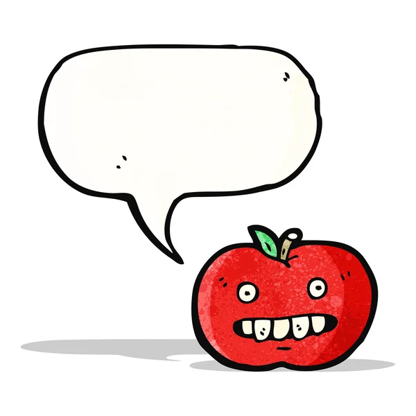 Dessin animé moche pomme — Image vectorielle