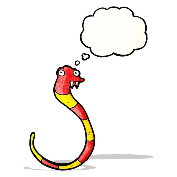具有思想气泡的卡通蛇 — 图库矢量图片