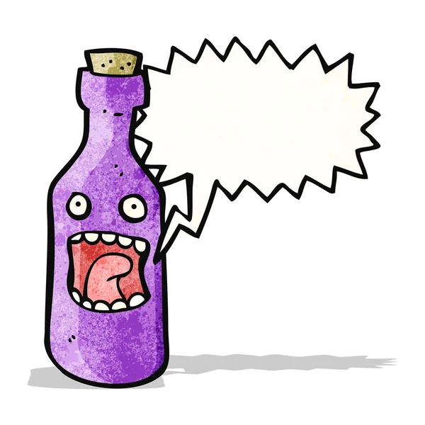 Asustado personaje de dibujos animados botella — Vector de stock