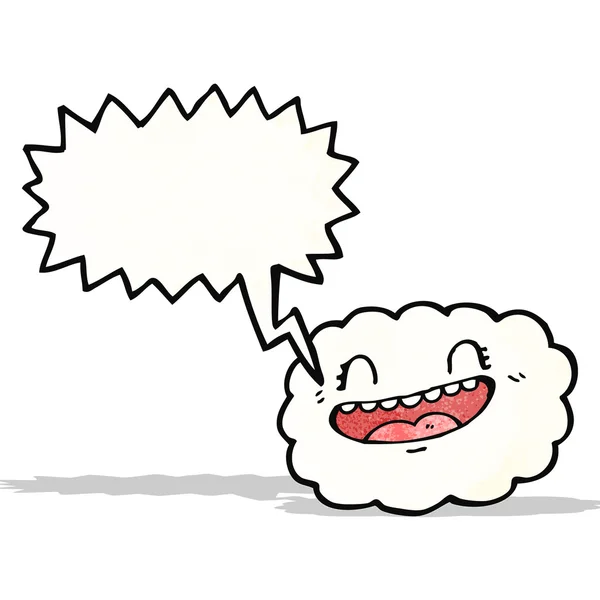 Nube feliz con burbuja de habla — Vector de stock