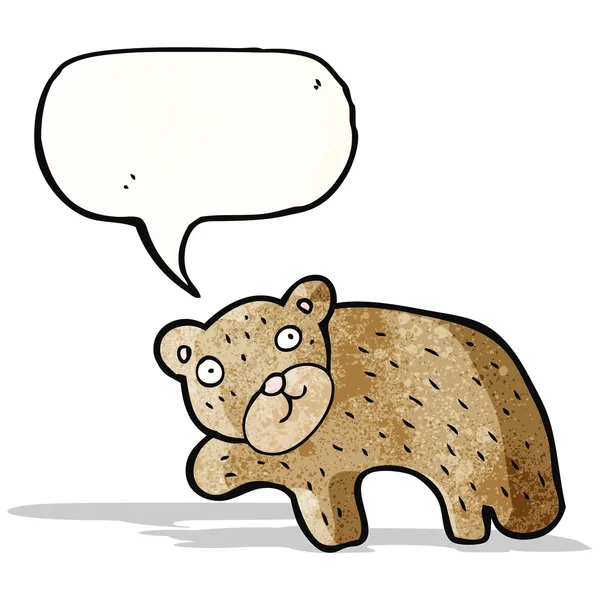 Kreslený medvěd s bublinou řeči — Stockový vektor