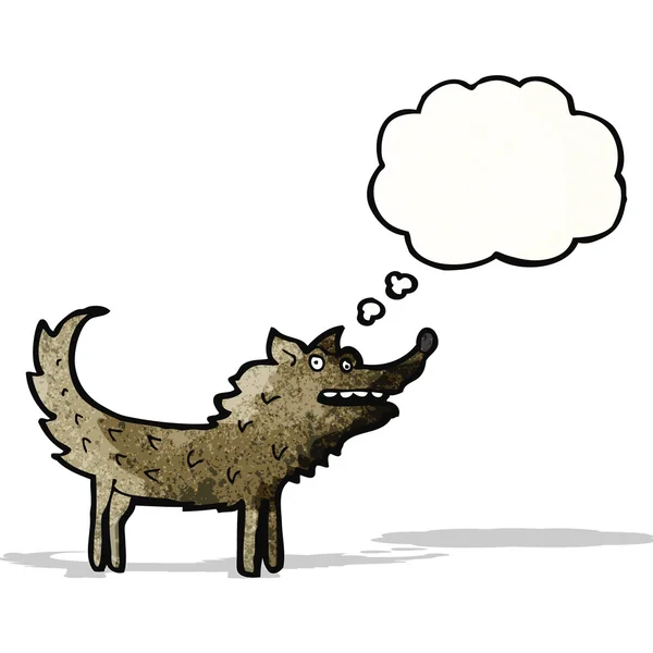 Cartoon wolf with thought bubble — Stock Vector