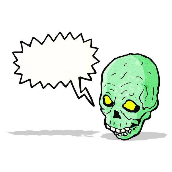 Cranio del fumetto con la bolla di discorso — Vettoriale Stock