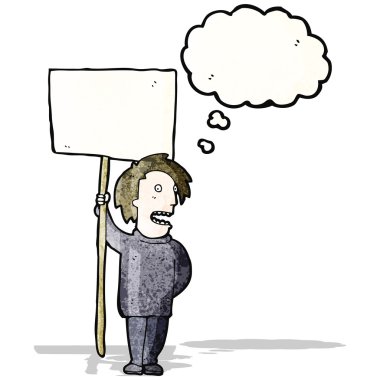 adam tutarak işareti karikatür