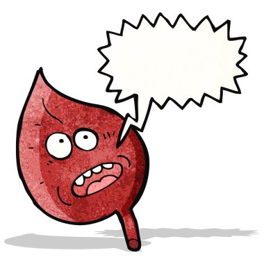 karikatür yaprak ile konuşma balonu