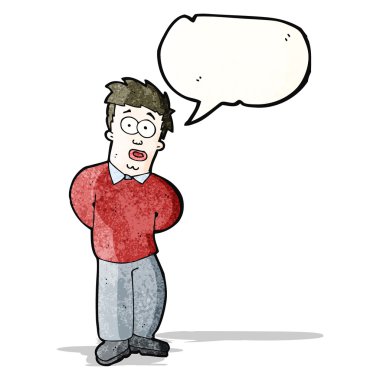 çizgi filmdeki sinirli adam konuşma baloncuğu ile