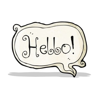 karikatür Merhaba sembolü