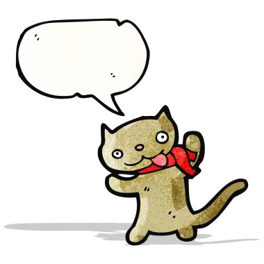 Karikatür kedi ile konuşma balonu