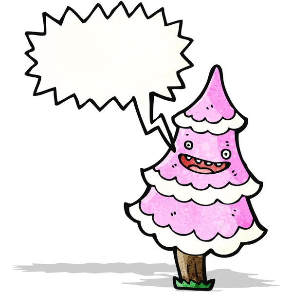 Parlando albero di Natale cartone animato — Vettoriale Stock