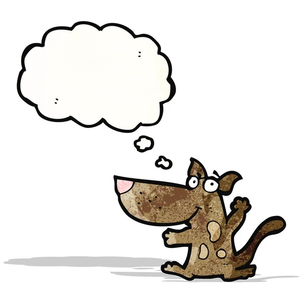 Cartone animato cagnolino con bolla di pensiero — Vettoriale Stock