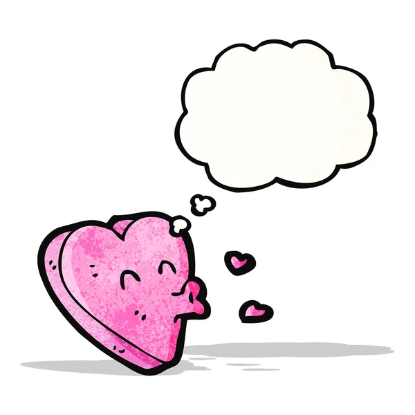 Cartone animato baciare il simbolo del cuore — Vettoriale Stock