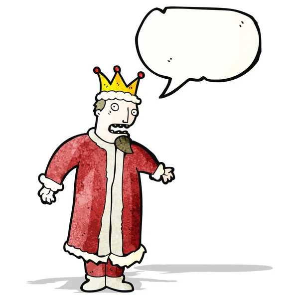 Cartoon koning met spraakzeepbel — Stockvector