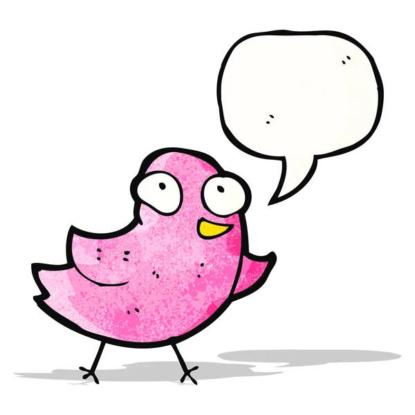 Uccello rosa del fumetto — Vettoriale Stock