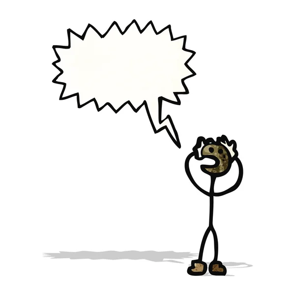 Γελοιογραφία ανθρωπάκι με το συννεφάκι λόγου — Διανυσματικό Αρχείο