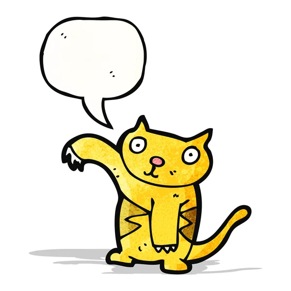 Cartoon cat with speech bubble — Stock Vector