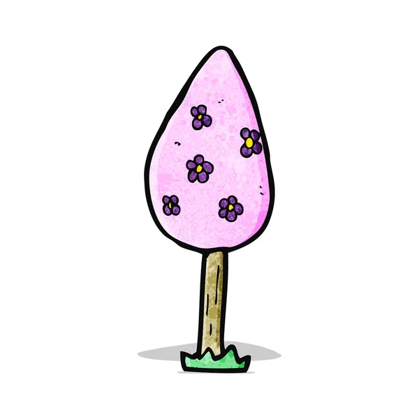 Fumetto decorativo albero rosa — Vettoriale Stock