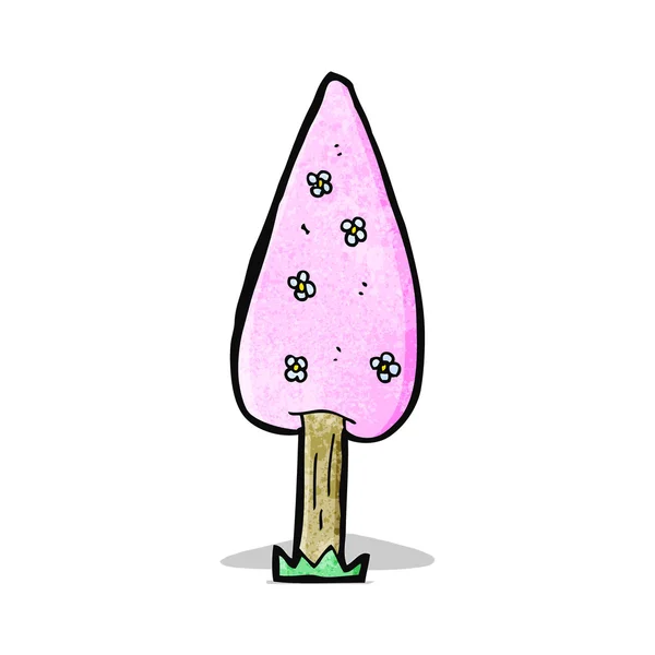 Dekorativer Cartoon rosa Baum — Stockvektor