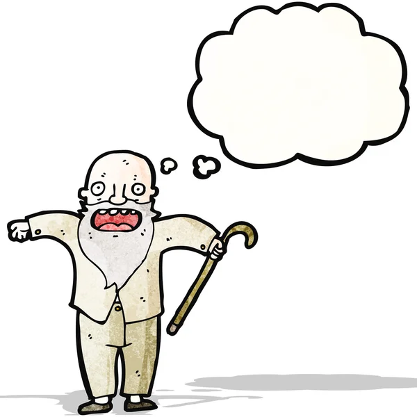 Cartoon geschokt oude man — Stockvector