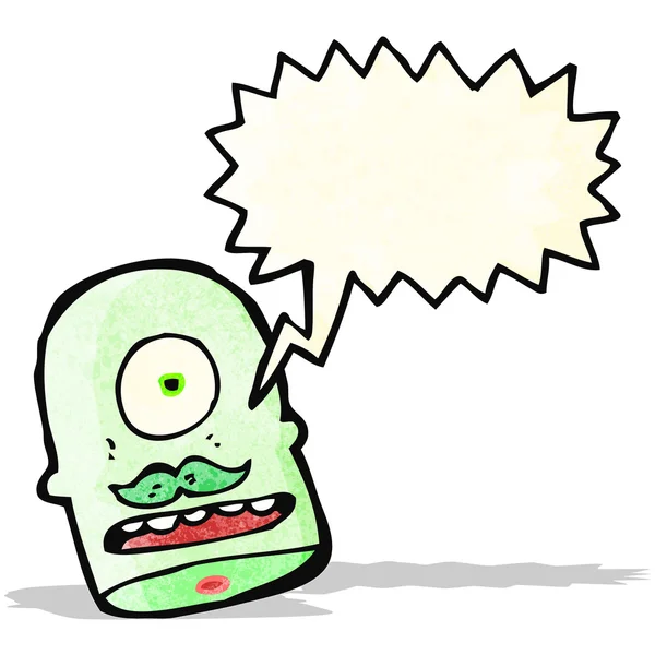 Främmande monster head cartoon — Stock vektor