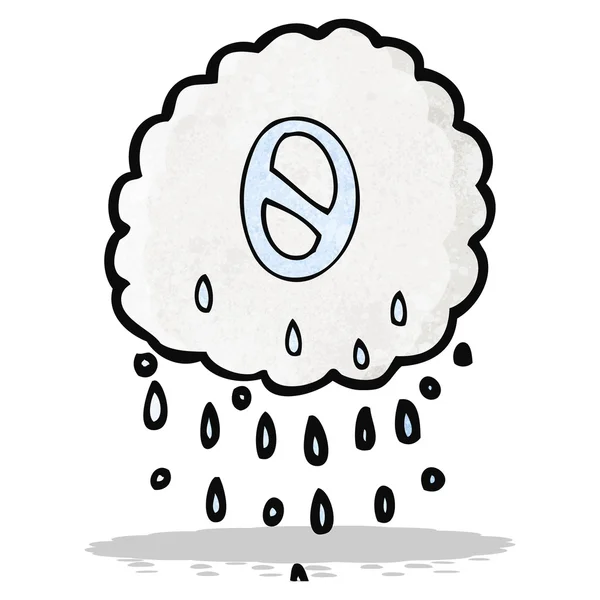 Cartoon Raincloud mit der Zahl Null — Stockvektor