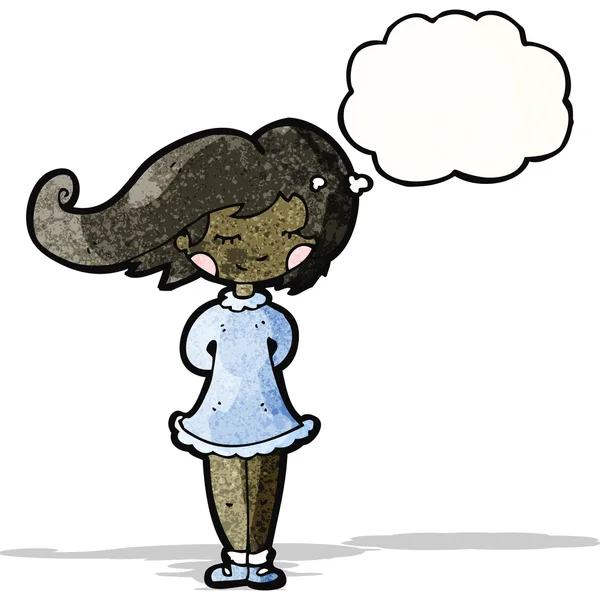 Cartoon Frau mit Gedankenblase — Stockvektor