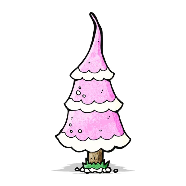 Árvore de Natal rosa dos desenhos animados —  Vetores de Stock