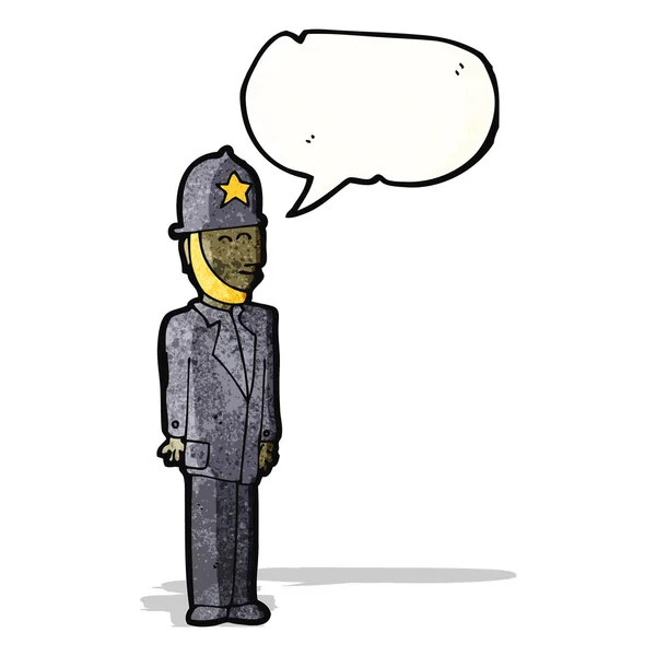 Cartoon uniformizado britânico policial officier —  Vetores de Stock