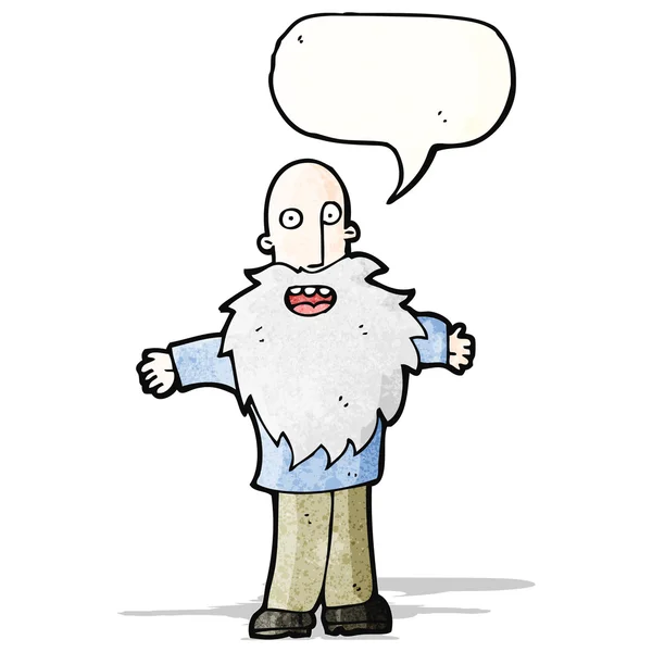 Desenho animado homem velho com bolha de fala —  Vetores de Stock