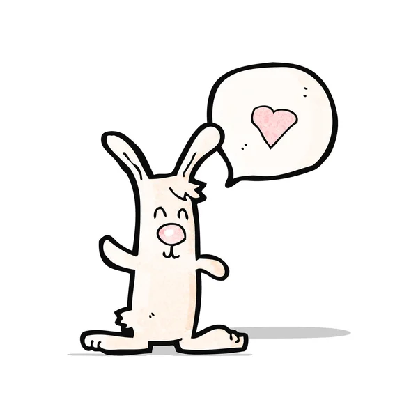 Cartoon rabbit with love heart — Stock Vector