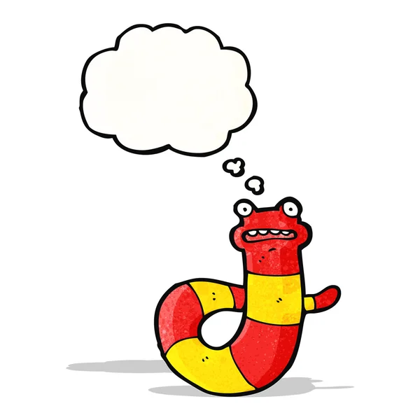 Cartoon snake with thought bubble — Stock Vector