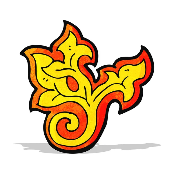 Firery bloemen decoratieve swirl element — Stockvector