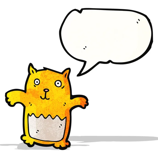 Happy cartoon cat with speech bubble — Stock Vector