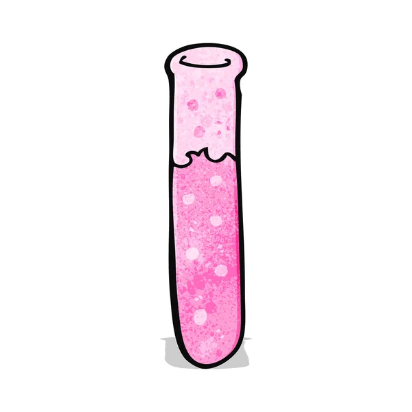 Tubo de prueba rosa de dibujos animados — Vector de stock