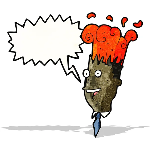 Cartoon exploding head man — Stock Vector