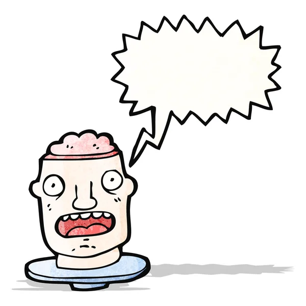 Cabeza de cerebro abierto dibujos animados — Vector de stock