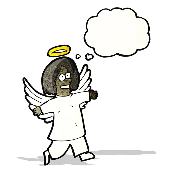 思考バブルと漫画の天使 — ストックベクタ