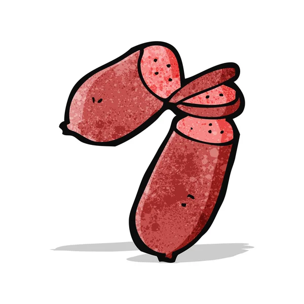 切香肠的卡通 — 图库矢量图片