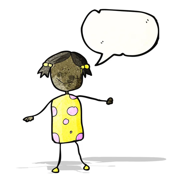 Cartoon girl with speech bubble — Stock Vector