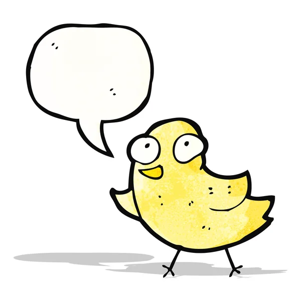 Cartoon rolig fågel med pratbubblan — Stock vektor