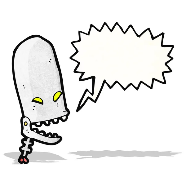 Gruseliger Roboter-Kopf-Cartoon — Stockvektor