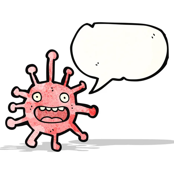 Karikatür mikrop ile konuşma balonu — Stok Vektör