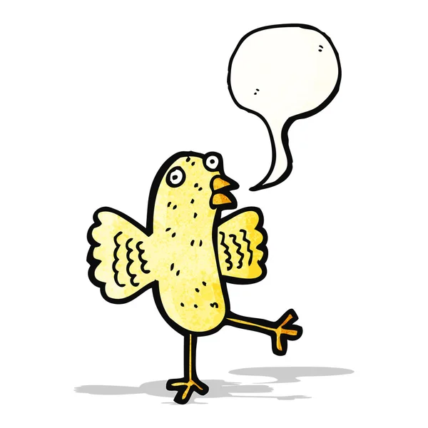 Pássaro tweetando desenhos animados — Vetor de Stock
