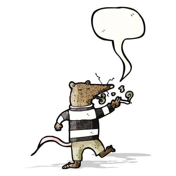 Fumar dibujos animados rata — Archivo Imágenes Vectoriales