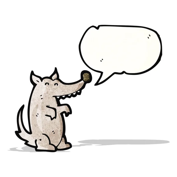 Cartoon wolf met spraakbel — Stockvector