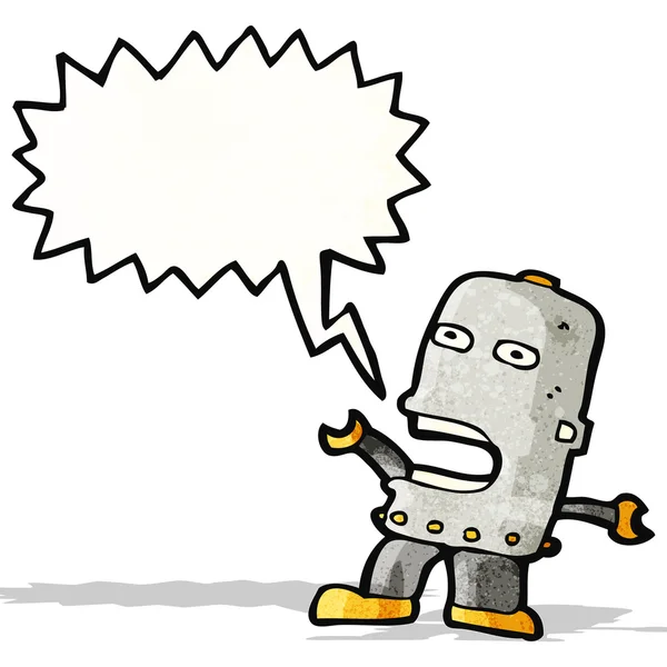 Robot drôle de dessin animé avec bulle de parole — Image vectorielle