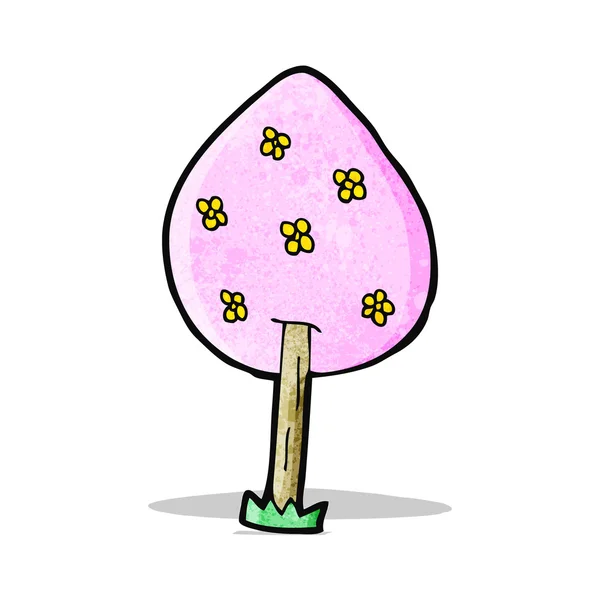 Dekorativer Cartoon rosa Baum — Stockvektor